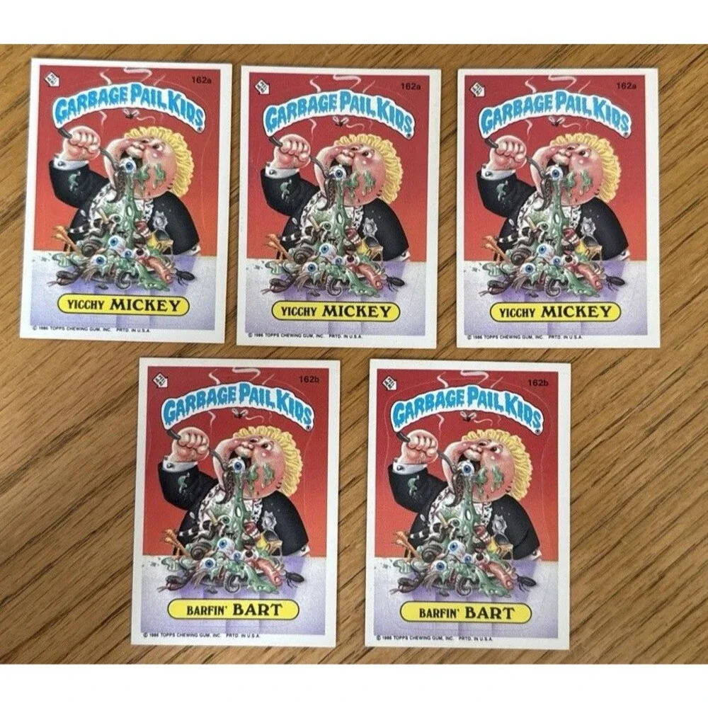 Yicchy Mickey Barfin' Bart 1986 Topps Garbage Pail Kids OS4 Lot 5 Cards